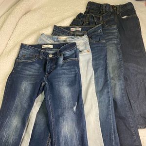 Boys Denim Jeans Lot (5 pair) Levis, Sonoma, Cat & Jack. Size 7 (slim/skinny)